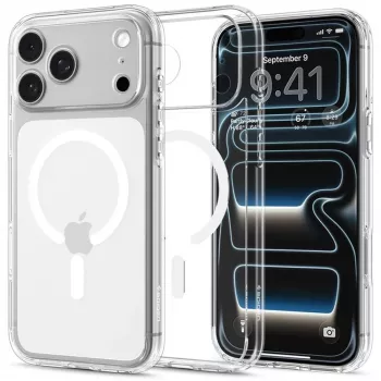 Spigen Ultra Hybrid MagSafe apvalks iPhone 18 Pro / 17 Pro - Crystal Clear White