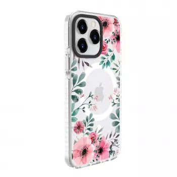 Evelatus Apple iPhone 15 Pro caurspīdīgais maciņš ar MagSafe - Pielāgots apdruka, caurspīdīgs PC+TPU