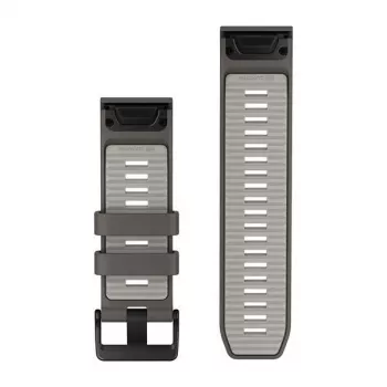 Garmin QuickFit 26 pulksteņa siksniņa, Pebble Grey/Silver Grey silikons [010-14510-00]