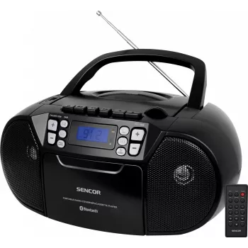 SENCOR SPT 3907B pārnēsājams CD atskaņotājs ar Bluetooth un FM radio, melns