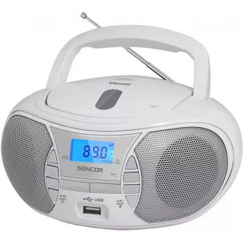 SENCOR SPT 2700WH CD/BT/MP3/USB/FM radio boombox, balts