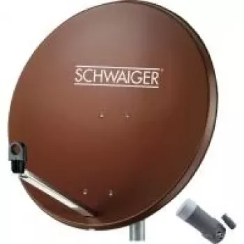 SCHWAIGER 80 cm satelītantenas komplekts ar Single LNB, ķieģeļu sarkanā krāsā