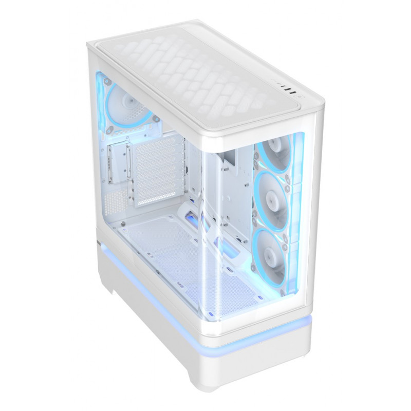 ASUS PRIME AP304 TG ARGB balts ATX vidējā torņa datora korpuss