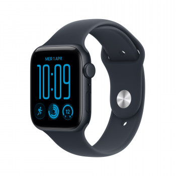 Apple Watch SE 3 GPS + Cellular 44 mm Midnight alumīnija korpuss ar zilu sporta siksniņu, M/L