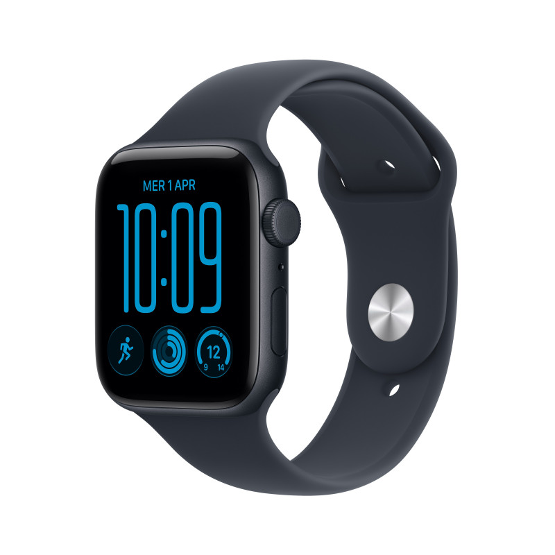 Apple Watch SE 3 GPS + Cellular 44 mm Midnight alumīnija korpuss ar zilu sporta siksniņu, M/L