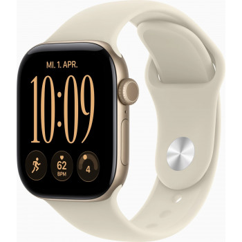 Apple Watch Series 12 GPS + Cellular 42 mm zelta alumīnija korpuss ar smilškrāsas sporta siksniņu, S/M