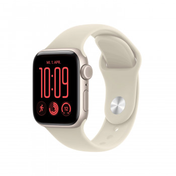 Apple Watch SE 3 GPS + Cellular 40 mm Starlight alumīnija korpuss ar smilškrāsas sporta siksniņu, S/M