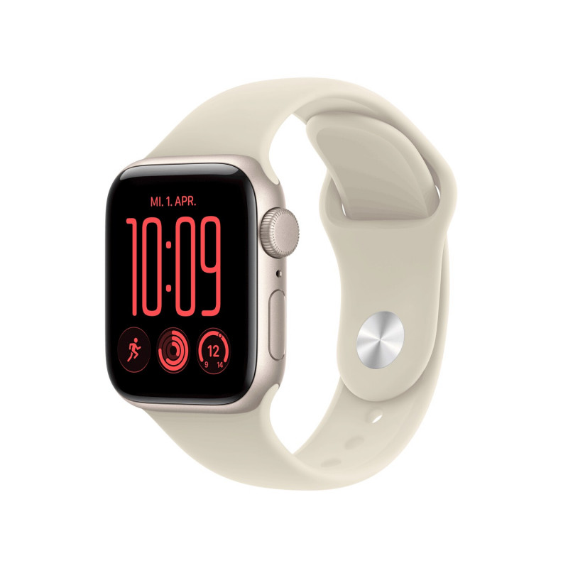 Apple Watch SE 3 GPS 40 mm Starlight alumīnija korpuss ar smilškrāsas sporta siksniņu, M/L
