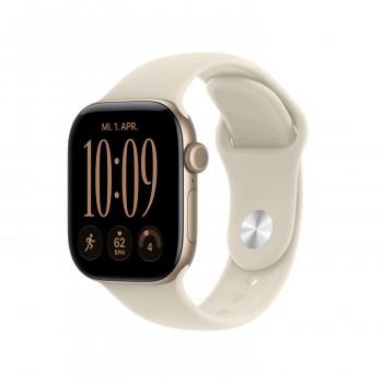 Apple Watch Series 12 GPS 42 mm zelta alumīnija korpuss ar smilškrāsas sporta siksniņu, S/M
