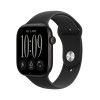 Apple Watch Series 12 GPS + Cellular 46 mm melns alumīnija korpuss ar melnu sporta siksniņu, S/M