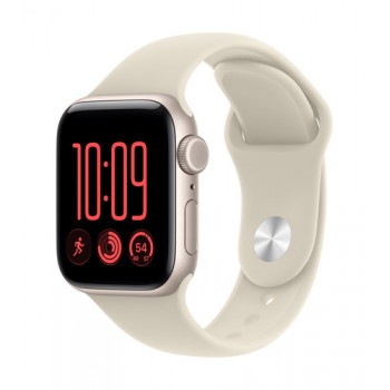 Apple Watch SE 3 GPS + Cellular 40 mm Starlight alumīnija korpuss ar smilškrāsas sporta siksniņu, M/L