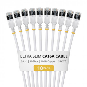 StarTech slaids Cat6a U/FTP savienojuma kabelis RJ45, 0,3 m, 10 gab.