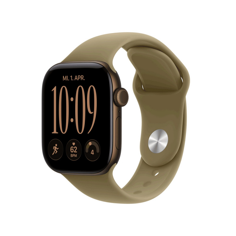 Apple Watch Series 12 GPS 42mm tumši bronzas alumīnija korpuss ar olīvu sporta siksniņu - M/L