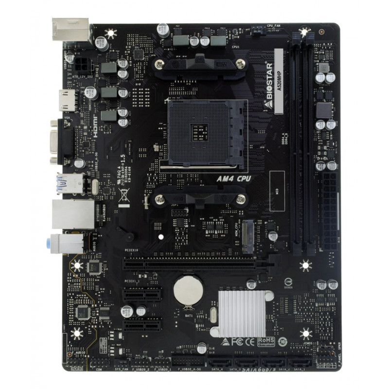 Biostar A520MHP 2.0 AMD A520 AM4 Micro-ATX mātesplate