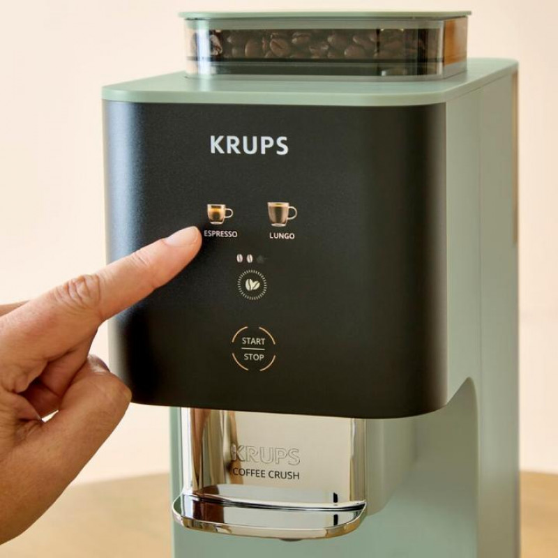 Krups Coffee Crush SA401LE0 Espresso kafijas automāts, Melns/Zaļš