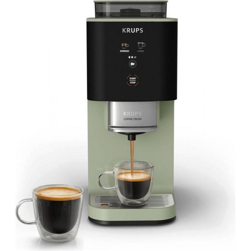 Krups Coffee Crush SA401LE0 Espresso kafijas automāts, Melns/Zaļš