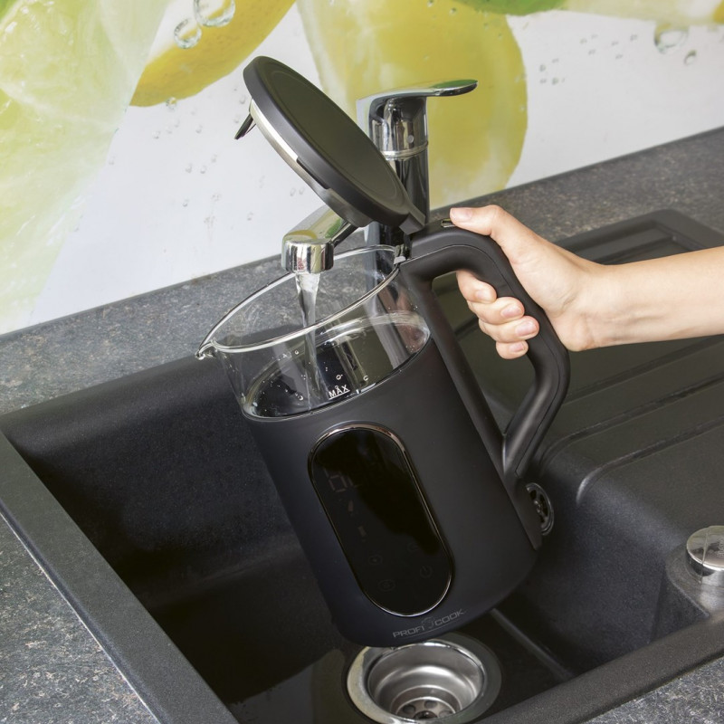 ProfiCook PC-WK 1328 elektriskā tējkanna 1.7 L 2200 W melna, caurspīdīga