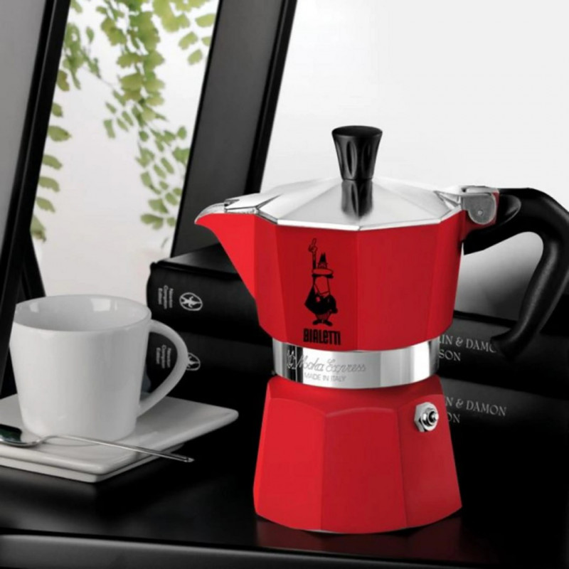 Bialetti Candyland Moka Express 3TZ manuālā kafijas pagatavotāja, 150 ml, sarkana