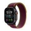 Apple Watch Ultra 4 GPS + Cellular 49 mm melns titāna korpuss ar bordo Trail Loop siksniņu, S/M