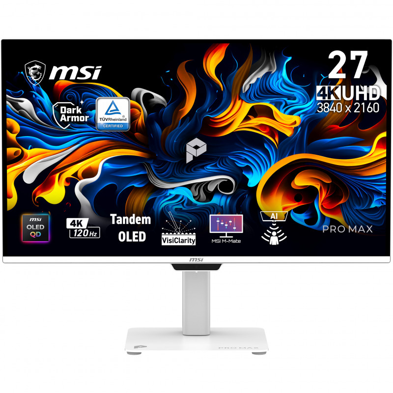 MSI PRO MAX 271UPXW12G 26,5 inch 4K UHD QD-OLED 120 Hz monitors