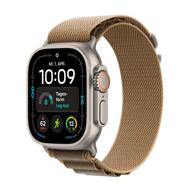 Apple Watch Ultra 4 GPS + Cellular 49mm dabīgā titāna korpuss ar Desert Alpine Loop - M