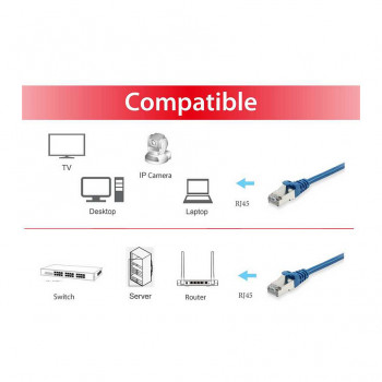 Equip Cat6 S/FTP tīkla kabelis RJ45, 25 m, zils, LSZH