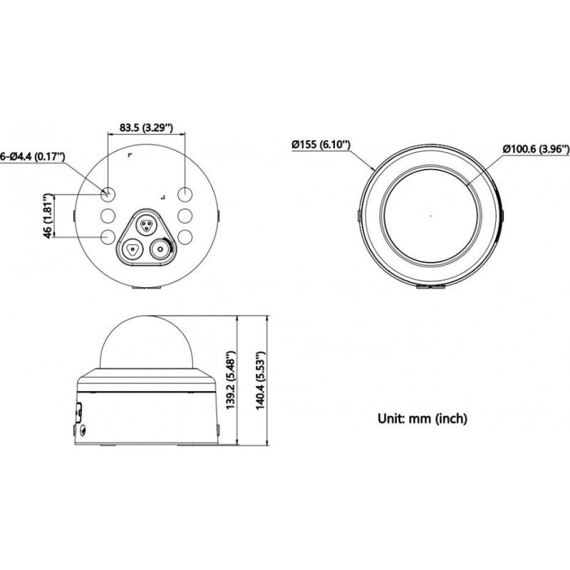 Hikvision DS-2CD2746G3-IPTRZSY 4 MP kupola IP kamera, 2.8-12 mm, melna