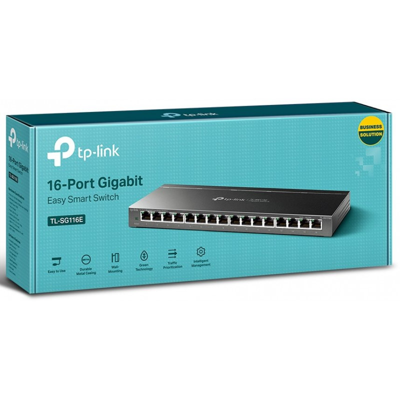 TP-Link TL-SG116E 16 portu Gigabit Easy Smart komutators, V2.4
