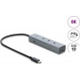 Delock 5 portu USB Type-C™ 10 Gbps centrmezgls ar 8K video izvadi un PD 3.0 100 vati (64379)