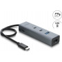 Delock 4 portu USB 5 Gbps centrmezgls ar USB Type-C™ spraudni uz 2 x USB Type-A portu + 2 x USB Type-C™ portu un PD 100 W (64378)