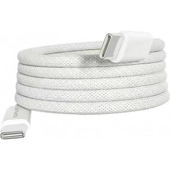 4smarts RollUp magnētiskais USB-C uz USB-C kabelis, 1,5 m, balts