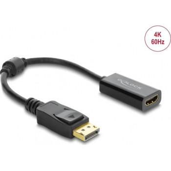Delock aktīvais DisplayPort 1.4 uz HDMI adapteris, 4K 60 Hz, HDR