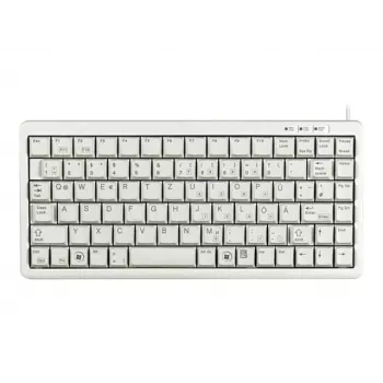 Cherry Slim Line G84-4100 kompakta klaviatūra, PS/2 + USB, 83 taustiņi, vācu izkārtojums (QWERTZ), gaiši pelēka