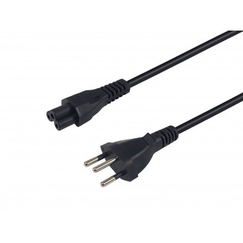 Equip Strāvas vads Swiss T12 uz IEC C5, 1.8 m, melns, PVC