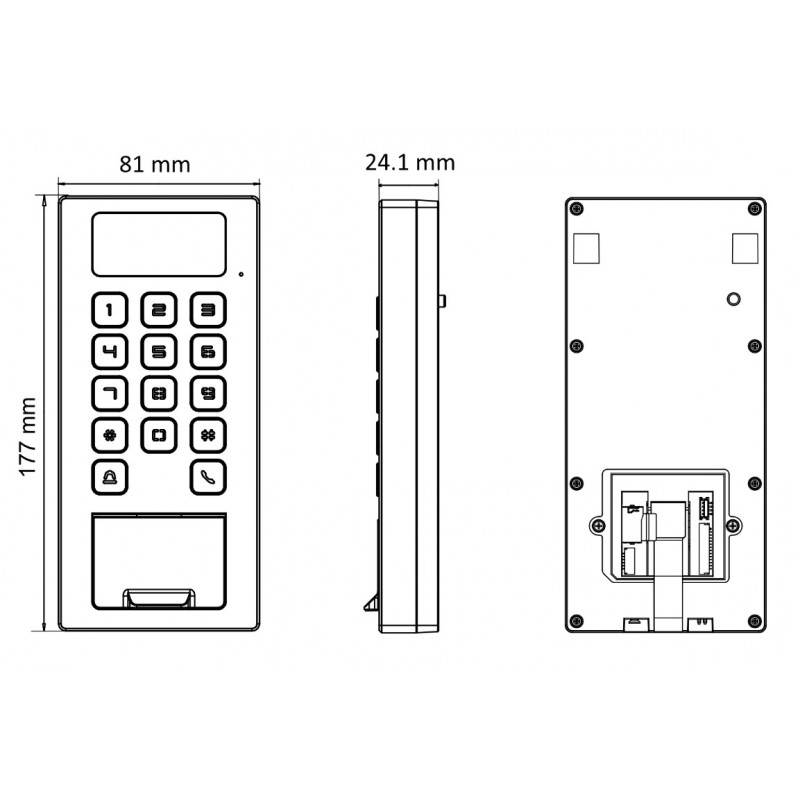 Hikvision DS-K1T502DBFWX piekļuves kontroles terminālis, pelēks