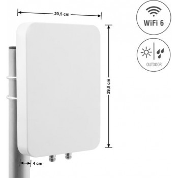 Delock WiFi 6 MIMO virziena antena, 2 x N ligzda, 12-17 dBi, āra, sienas/masta stiprinājums, balta (60773)