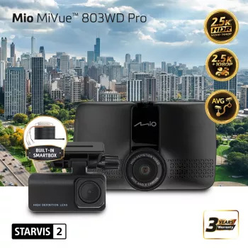 Mio MiVue 803WD Pro Dual HDR 2.5K GPS WIFI automašīnas videoregistrators ar Parking komplektu