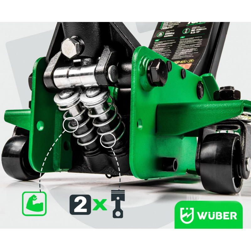WUBER W22022 zemprofila automašīnas domkrats 3T, 85-430 mm