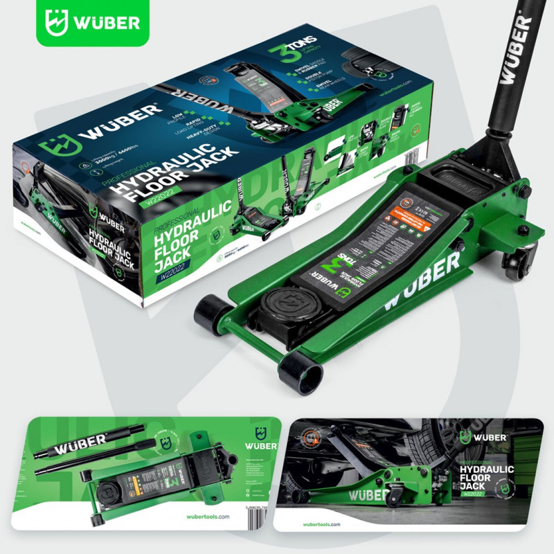 WUBER W22022 zemprofila automašīnas domkrats 3T, 85-430 mm