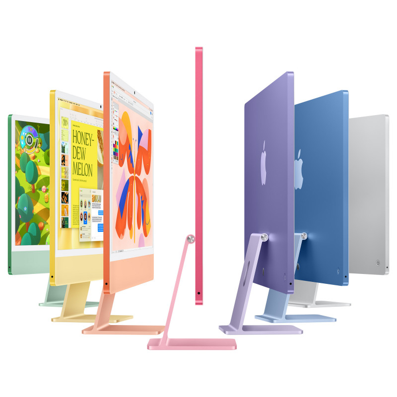 Apple iMac 23.5 inch M4 10 kodolu CPU 10 kodolu GPU 24GB 1TB SSD Standarta stikls - Sudraba, Gigabit Ethernet, Magic Mouse, Magic Keyboard ar Touch ID (vācu)