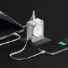 SHARGE Retractable 65 GaN lādētājs, 65W, 2x USB-C, iebūvēts USB-C kabelis - balts