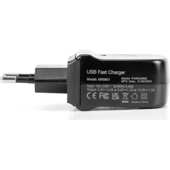 Bachmann 934.909 AirCharge 15W lādētājs ar ES kontaktdakšu, melns