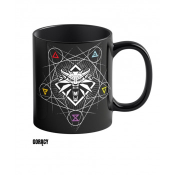 CENEGA PUBLISHING Krūze Good Loot The Witcher 3 Art Heat Reveal - Witcher Signs 480 ml Melna