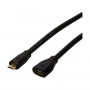 LogiLink CU0120 USB 2.0 pagarinājuma kabelis, Micro-USB B vīrišķais uz Micro-USB B sievišķais, 0,5 m, melns