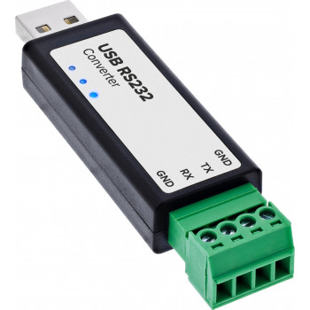 InLine® USB uz Serial RS-232 pārveidotājs, USB-A uz 4-pin termināli