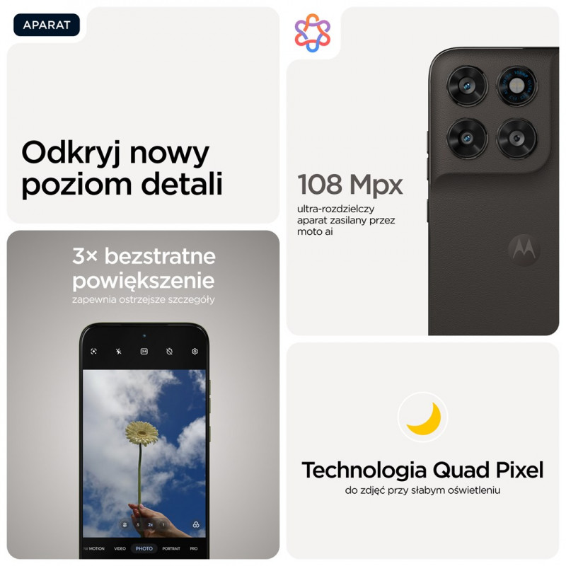 Viedtālrunis Motorola moto g77 17.3 cm (6.8) Hybrid Dual SIM Android 16.0 5G USB Type-C 8 GB 128 GB 5200 mAh melns