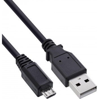 InLine Micro-USB 2.0 kabelis, USB-A vīrišķais uz Micro-B vīrišķo, 1,5 m, melns