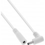 InLine® DC pagarinājuma kabelis ar leņķa kontaktdakšu, 3.5 x 1.35 mm, balts, 0.5 m
