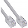 InLine® Modulārais apaļais kabelis RJ12, tēviņš/tēviņš, 6-dzīslu, 6P6C, 1m