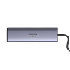 UGREEN 60515 7-in-1 USB-C daudzportu adapteris, 4K HDMI, Gigabit Ethernet, 100 W PD, pelēks